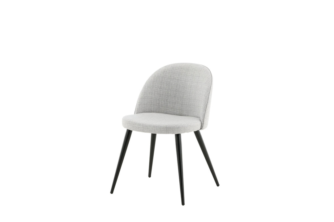 Venture Home Velvet Dining Chair 2-pack - Black Legs - Light Grey Fabric