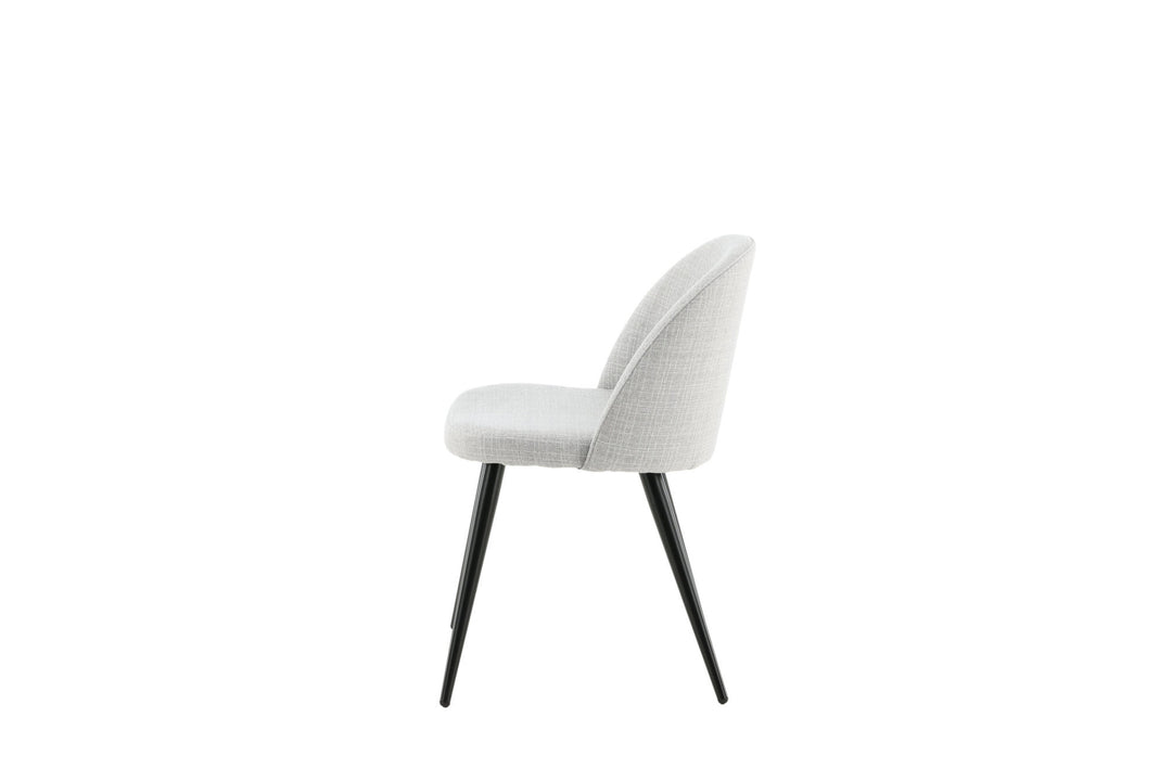 Venture Home Velvet Dining Chair 2-pack - Black Legs - Light Grey Fabric
