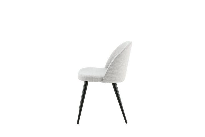 Venture Home Velvet Dining Chair 2-pack - Black Legs - Light Grey Fabric