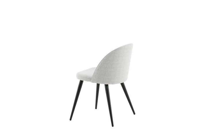 Venture Home Velvet Dining Chair 2-pack - Black Legs - Light Grey Fabric