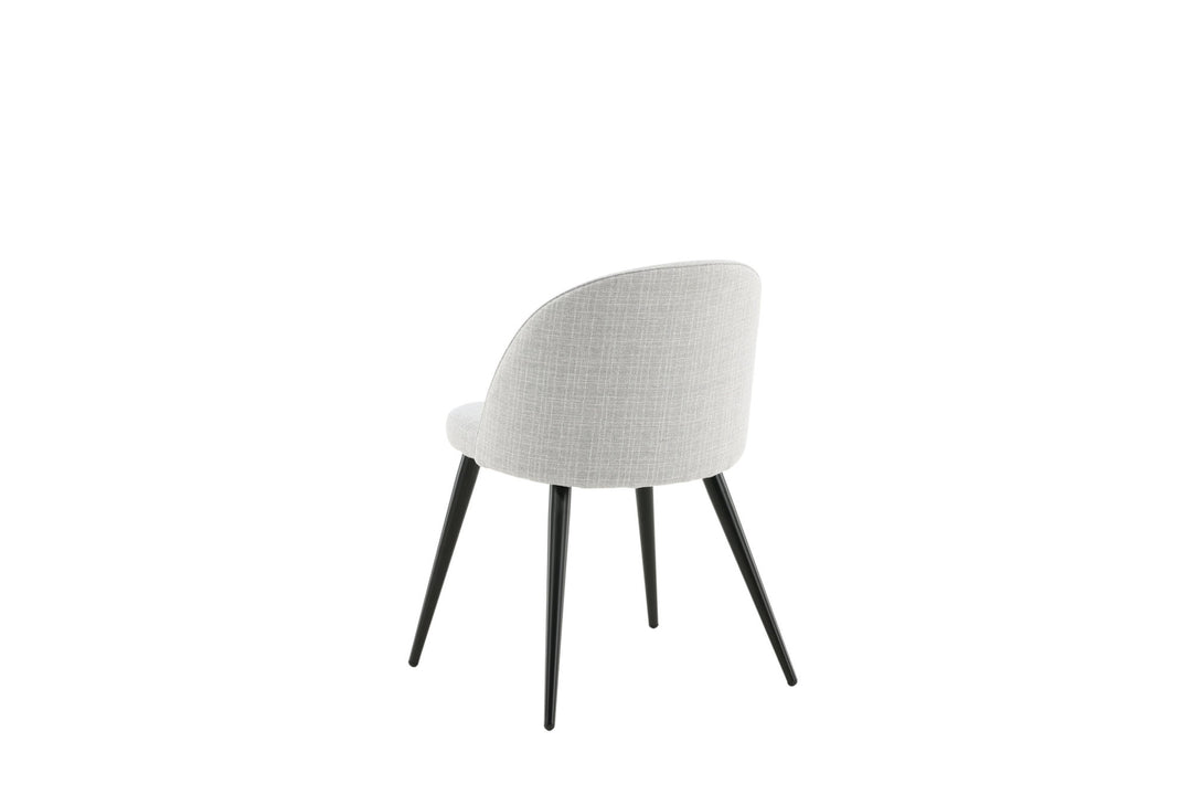 Venture Home Velvet Dining Chair 2-pack - Black Legs - Light Grey Fabric