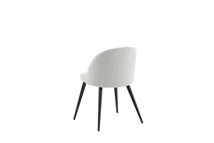 Venture Home Velvet Dining Chair 2-pack - Black Legs - Light Grey Fabric