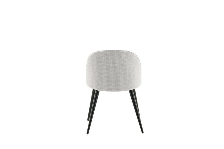 Venture Home Velvet Dining Chair 2-pack - Black Legs - Light Grey Fabric