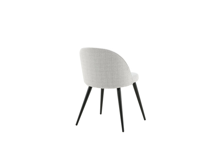 Venture Home Velvet Dining Chair 2-pack - Black Legs - Light Grey Fabric