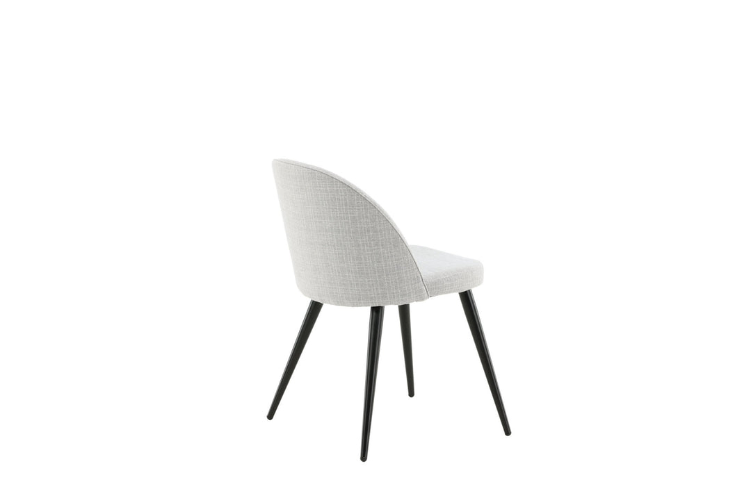 Venture Home Velvet Dining Chair 2-pack - Black Legs - Light Grey Fabric
