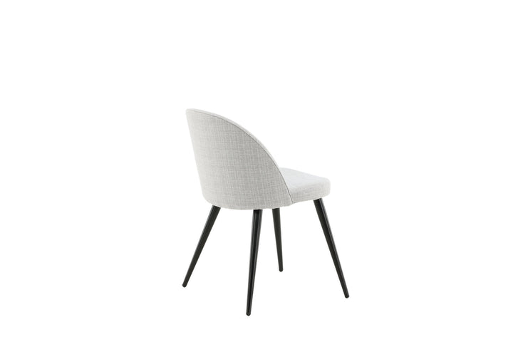 Venture Home Velvet Dining Chair 2-pack - Black Legs - Light Grey Fabric