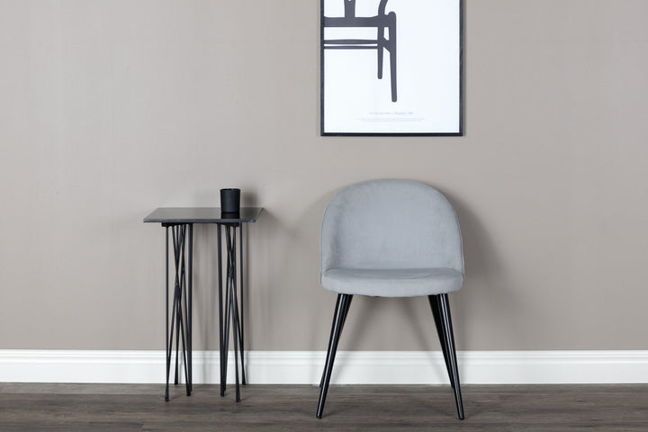 Venture Home Velvet Matstol 2-pack - Manchester - Svart / Ljusgrå