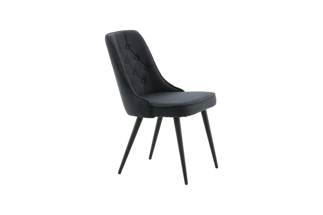 Venture Home Velvet Deluxe Dining Chair 2-pack - Black Legs - Black Fabric
