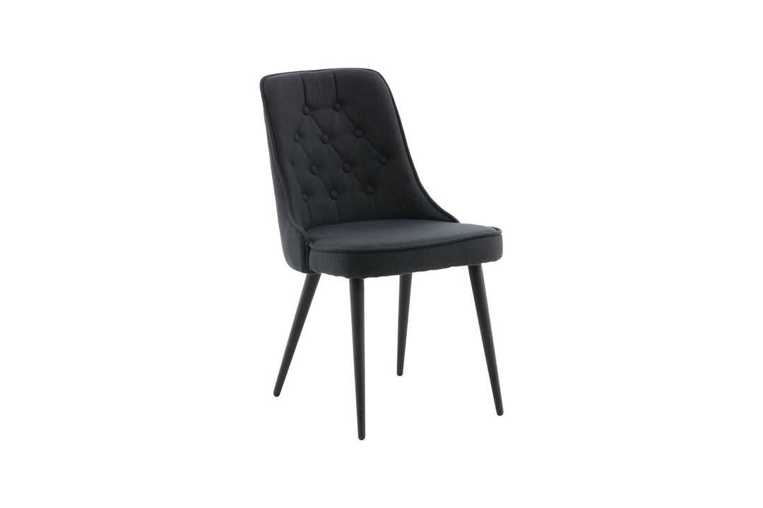 Venture Home Velvet Deluxe Dining Chair 2-pack - Black Legs - Black Fabric