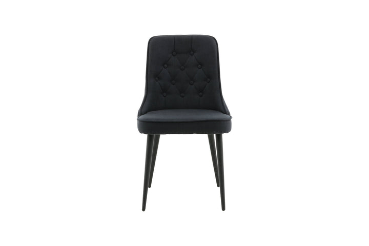 Venture Home Velvet Deluxe Dining Chair 2-pack - Black Legs - Black Fabric