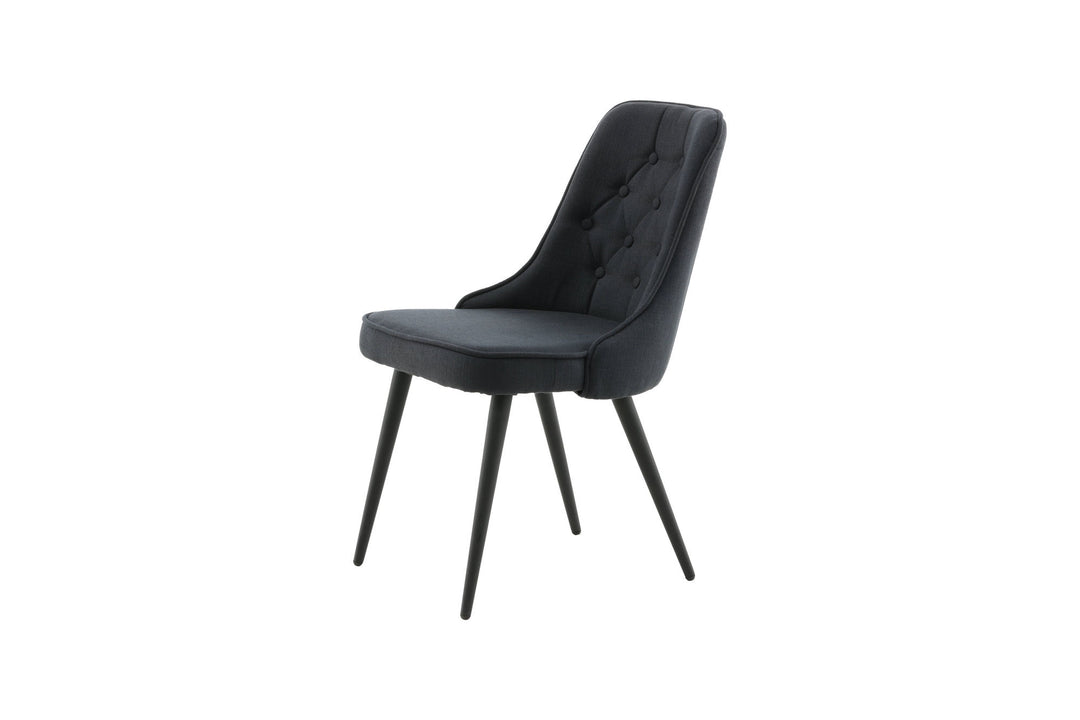Venture Home Velvet Deluxe Dining Chair 2-pack - Black Legs - Black Fabric