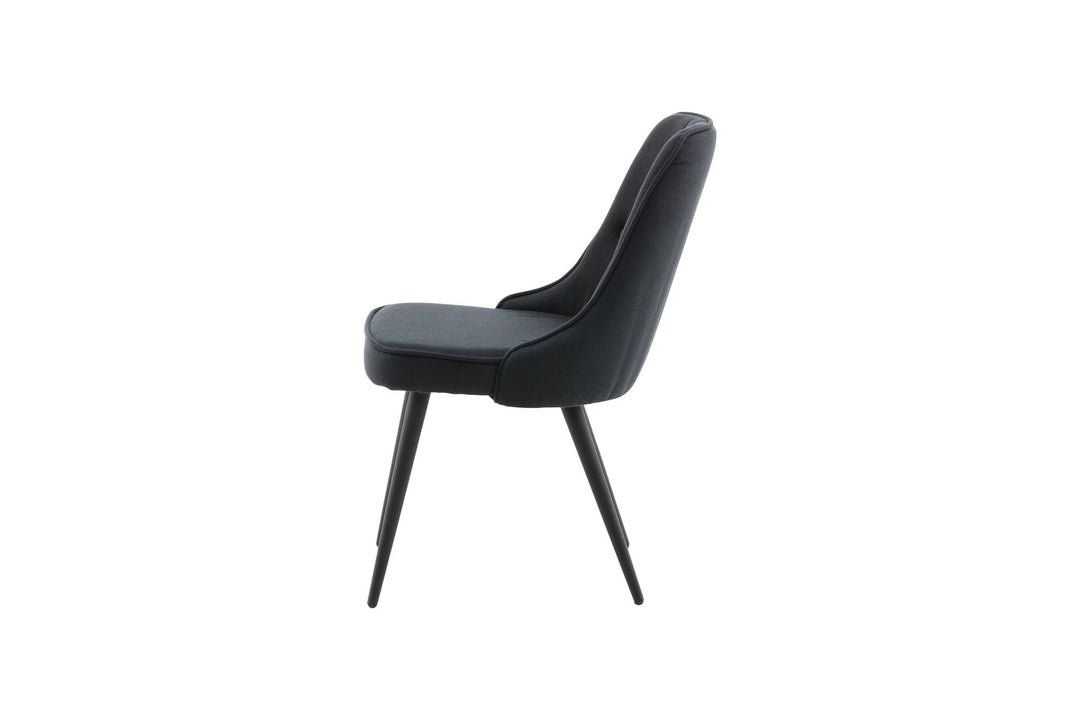 Venture Home Velvet Deluxe Dining Chair 2-pack - Black Legs - Black Fabric