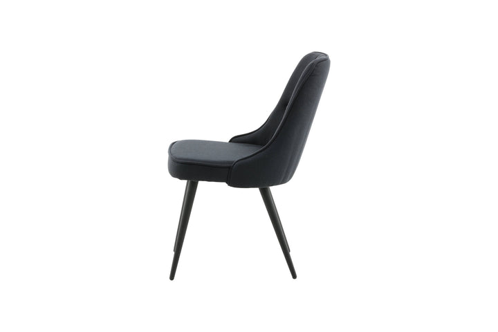 Venture Home Velvet Deluxe Dining Chair 2-pack - Black Legs - Black Fabric