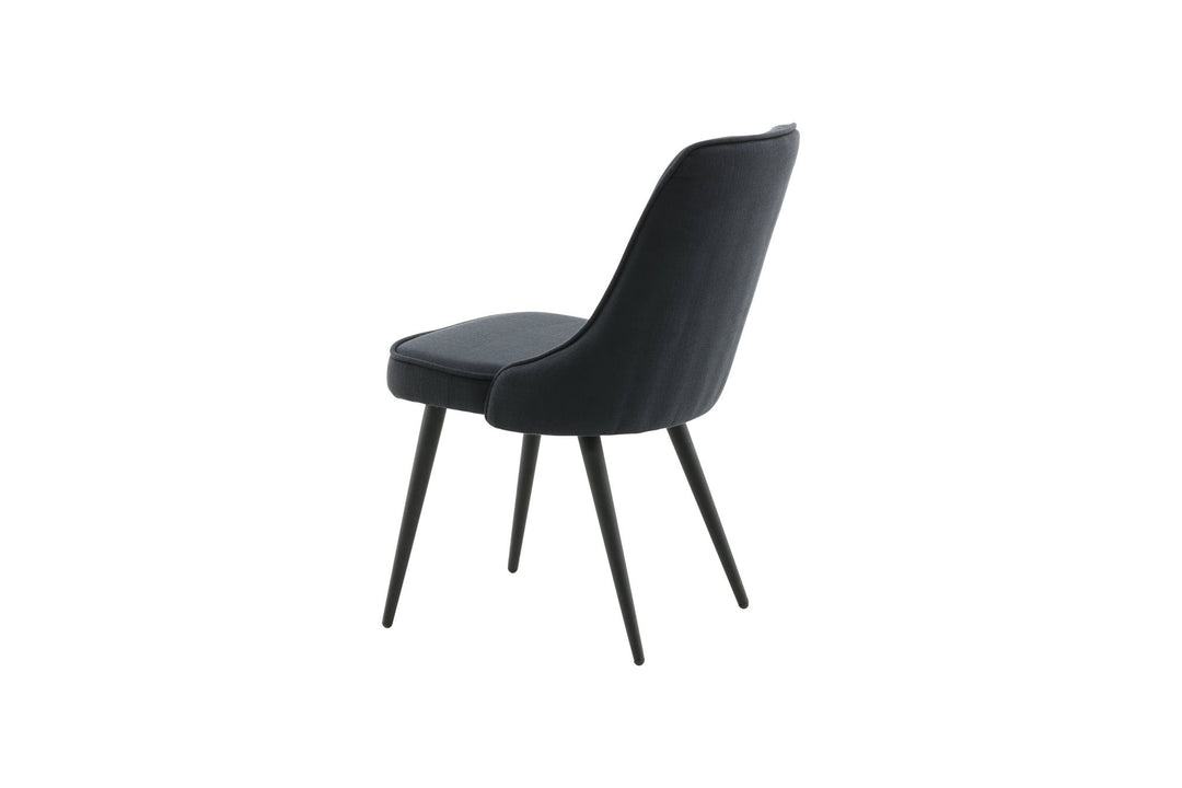 Venture Home Velvet Deluxe Dining Chair 2-pack - Black Legs - Black Fabric