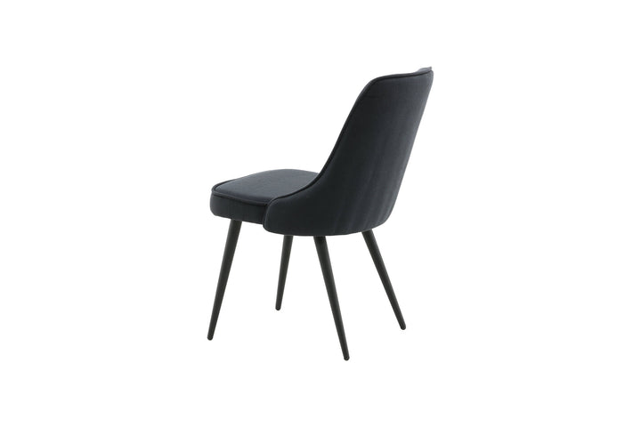 Venture Home Velvet Deluxe Dining Chair 2-pack - Black Legs - Black Fabric