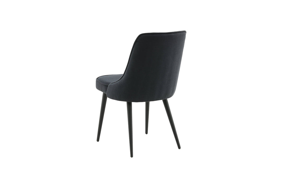 Venture Home Velvet Deluxe Dining Chair 2-pack - Black Legs - Black Fabric