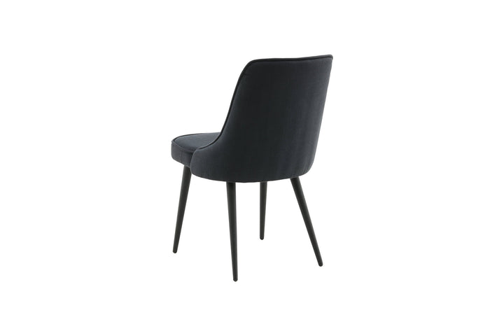 Venture Home Velvet Deluxe Dining Chair 2-pack - Black Legs - Black Fabric
