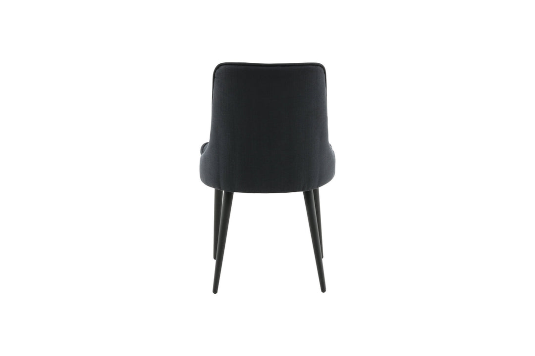 Venture Home Velvet Deluxe Dining Chair 2-pack - Black Legs - Black Fabric