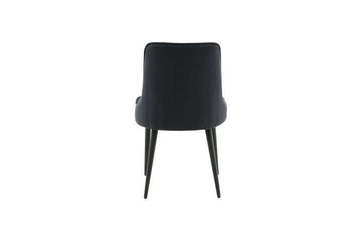 Venture Home Velvet Deluxe Dining Chair 2-pack - Black Legs - Black Fabric