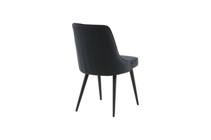 Venture Home Velvet Deluxe Dining Chair 2-pack - Black Legs - Black Fabric