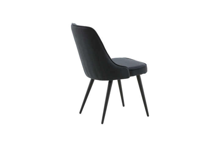 Venture Home Velvet Deluxe Dining Chair 2-pack - Black Legs - Black Fabric