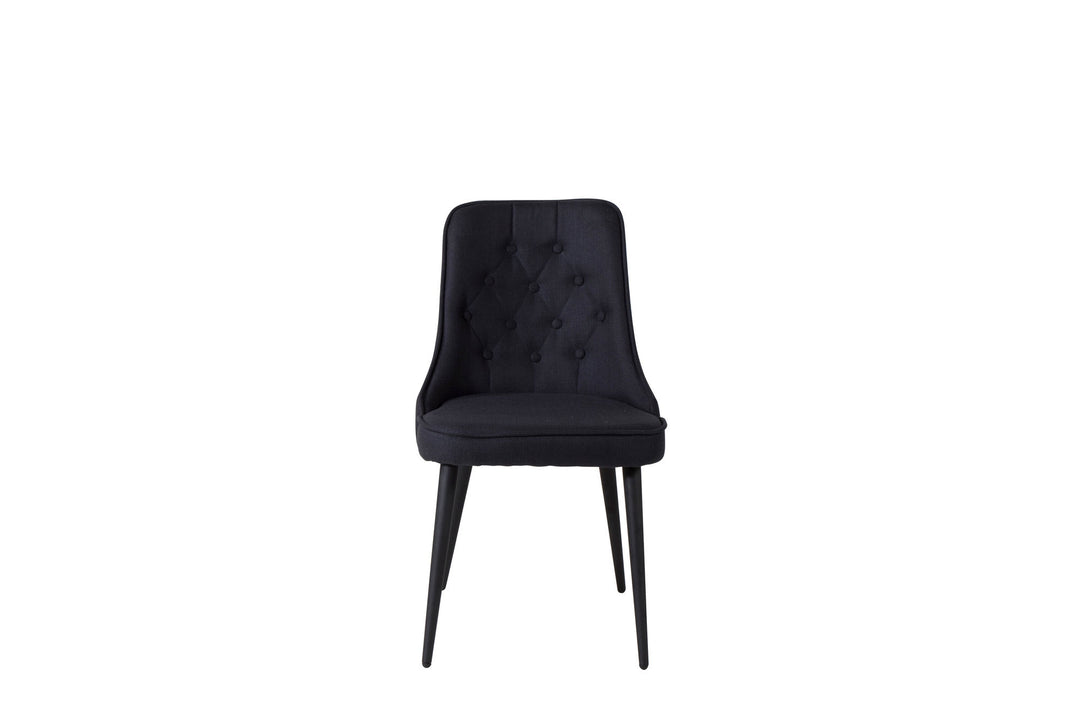 Venture Home Velvet Deluxe Dining Chair 2-pack - Black Legs - Black Fabric