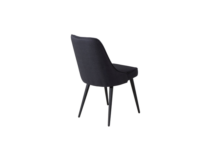Venture Home Velvet Deluxe Dining Chair 2-pack - Black Legs - Black Fabric