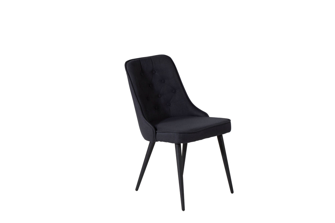 Venture Home Velvet Deluxe Dining Chair 2-pack - Black Legs - Black Fabric