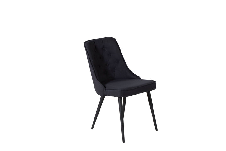 Venture Home Velvet Deluxe Dining Chair 2-pack - Black Legs - Black Fabric