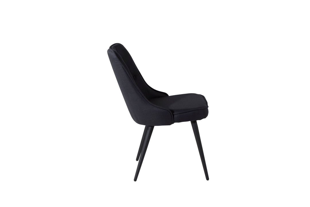 Venture Home Velvet Deluxe Dining Chair 2-pack - Black Legs - Black Fabric