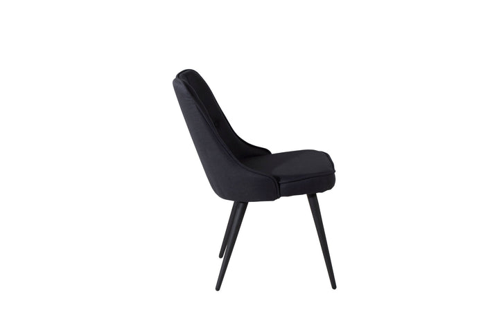 Venture Home Velvet Deluxe Dining Chair 2-pack - Black Legs - Black Fabric
