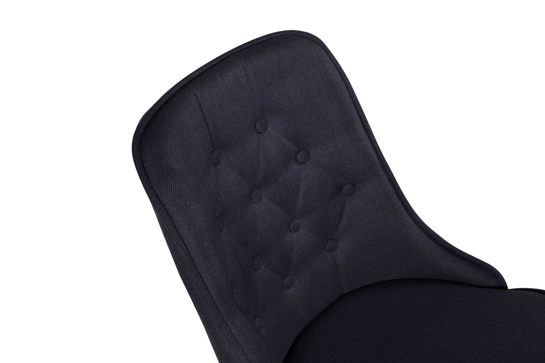 Venture Home Velvet Deluxe Dining Chair 2-pack - Black Legs - Black Fabric