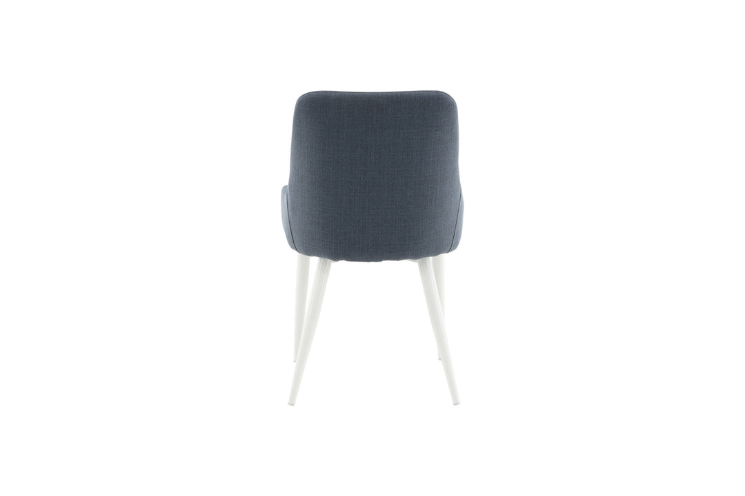 Venture Home Plaza Dining Chair 2-pack - White Legs - Blue Fabric