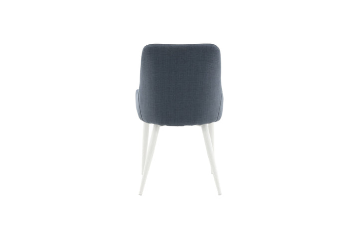 Venture Home Plaza Dining Chair 2-pack - White Legs - Blue Fabric