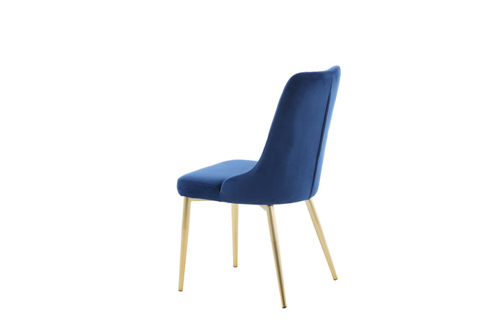 Venture Home Velvet Lyx Matstol 2-pack - Matt Mässing / Blå Sammet