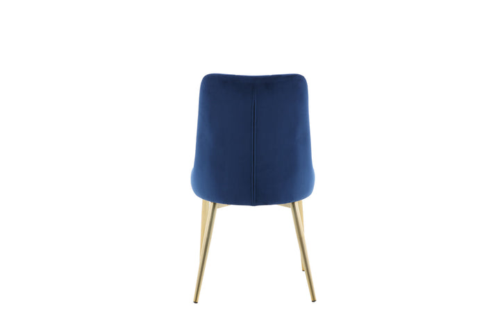 Venture Home Velvet Lyx Matstol 2-pack - Matt Mässing / Blå Sammet