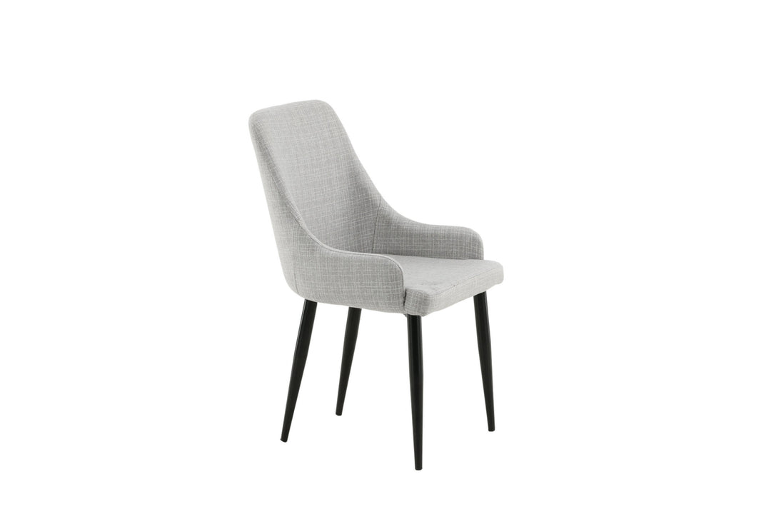 Venture Home Plaza Dining Chair 2-pack - Black legs - Light Grey Fabric