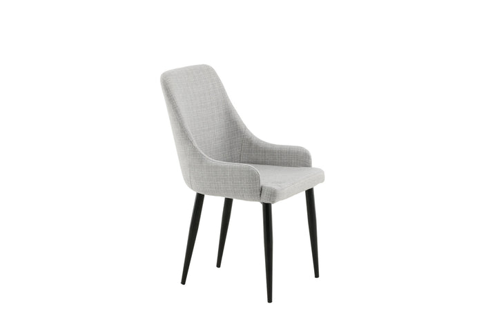 Venture Home Plaza Dining Chair 2-pack - Black legs - Light Grey Fabric