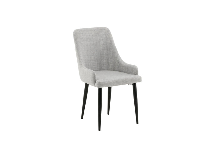 Venture Home Plaza Dining Chair 2-pack - Black legs - Light Grey Fabric
