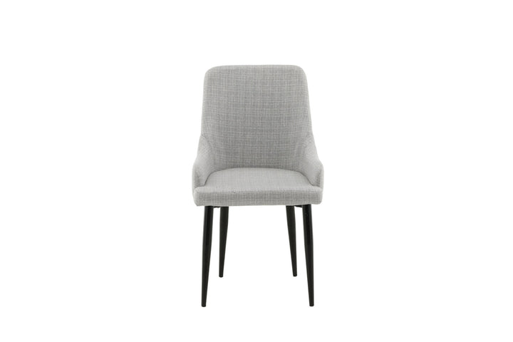 Venture Home Plaza Dining Chair 2-pack - Black legs - Light Grey Fabric