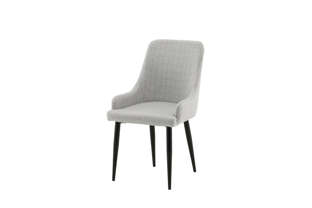 Venture Home Plaza Dining Chair 2-pack - Black legs - Light Grey Fabric