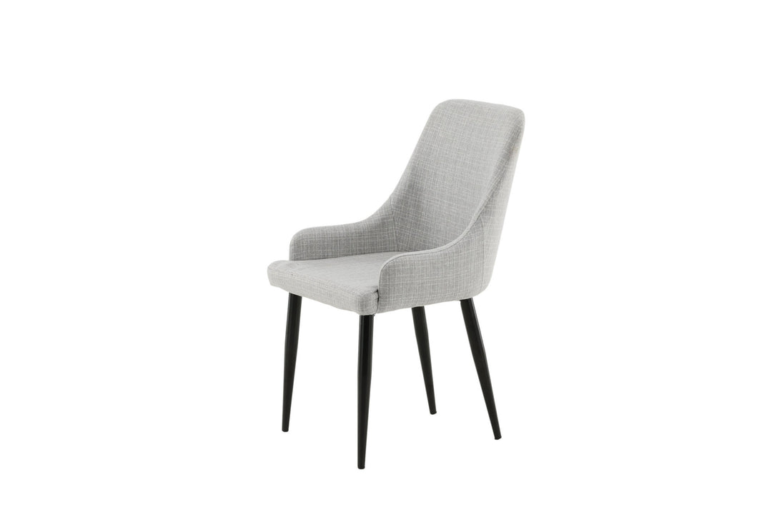 Venture Home Plaza Dining Chair 2-pack - Black legs - Light Grey Fabric
