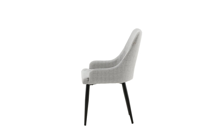 Venture Home Plaza Dining Chair 2-pack - Black legs - Light Grey Fabric