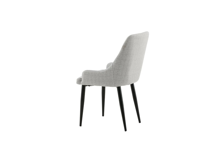 Venture Home Plaza Dining Chair 2-pack - Black legs - Light Grey Fabric