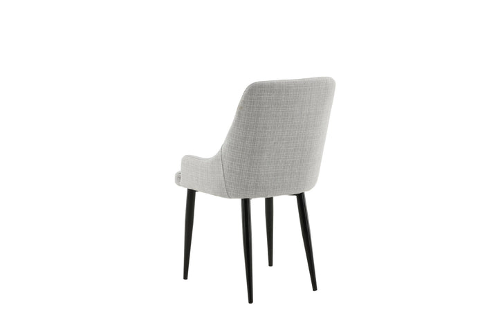 Venture Home Plaza Dining Chair 2-pack - Black legs - Light Grey Fabric
