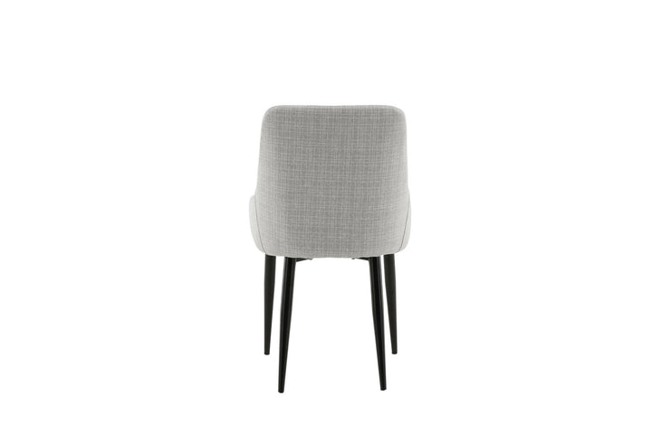 Venture Home Plaza Dining Chair 2-pack - Black legs - Light Grey Fabric