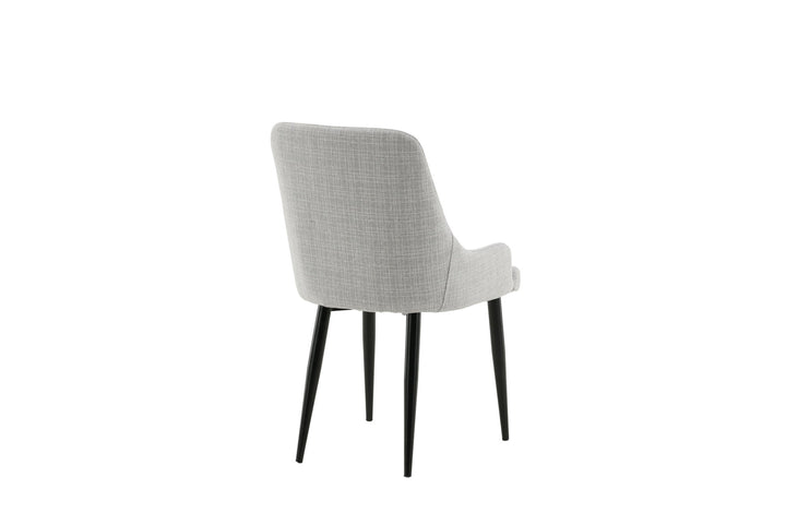 Venture Home Plaza Dining Chair 2-pack - Black legs - Light Grey Fabric