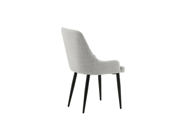 Venture Home Plaza Dining Chair 2-pack - Black legs - Light Grey Fabric