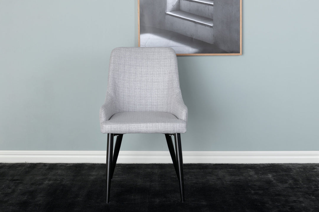 Venture Home Plaza Dining Chair 2-pack - Black legs - Light Grey Fabric