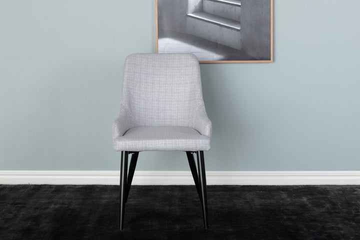 Venture Home Plaza Dining Chair 2-pack - Black legs - Light Grey Fabric